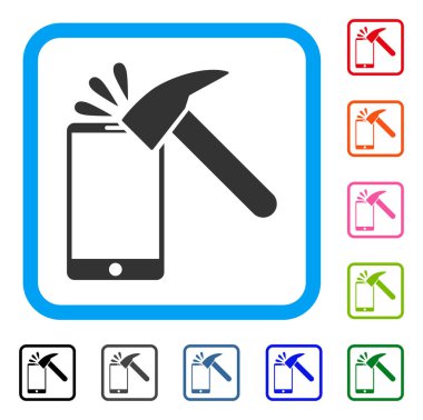 Break Smartphone çerçeveli simgesi çekiç