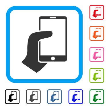 El tutma Smartphone simgesi çerçeveli