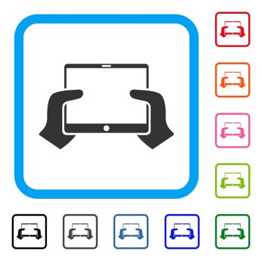 Pda simgesi çerçeveli el ele tutuşur