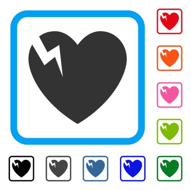 Kalp çatlamak simgesi çerçeveli