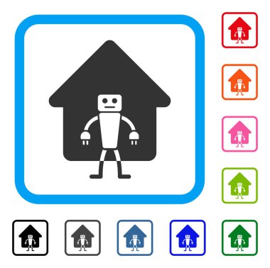 Ev Robot simgesi çerçeveli