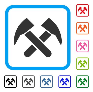 İş çekiç simgesi çerçeveli