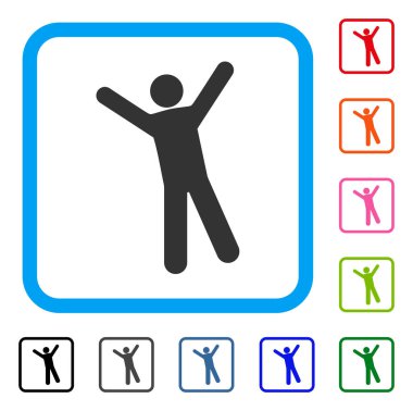 Adam sevinç simgesi çerçeveli