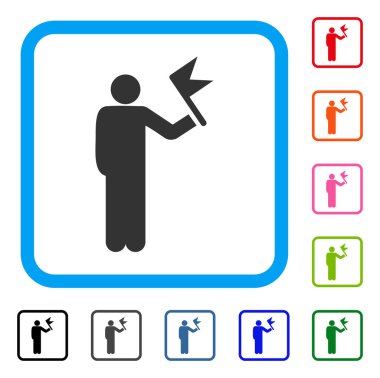 Adam bayrağı ile simge çerçeveli