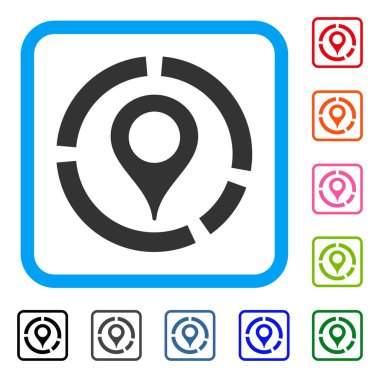 Harita işaretleyici diyagram simgesi çerçeveli