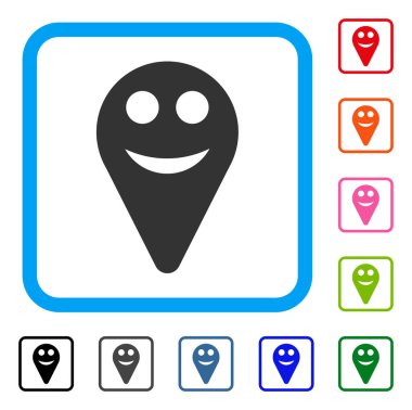 Harita işaretleyici Smile Smiley simgesi çerçeveli