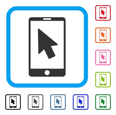 Mobil ok işaretçi simgesi çerçeveli