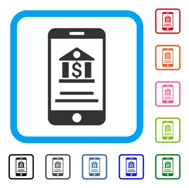 Mobil bankacılık simgesi çerçeveli