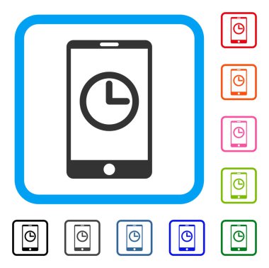 Mobil Saat simgesi çerçeveli