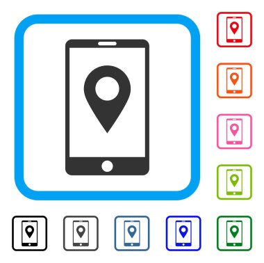 Cep telefonu Gps simge çerçeveli