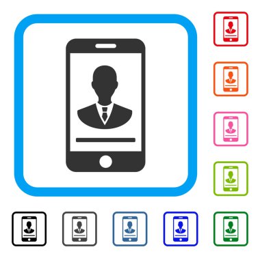 Mobil Yöneticisi iletişim simgesi çerçeveli