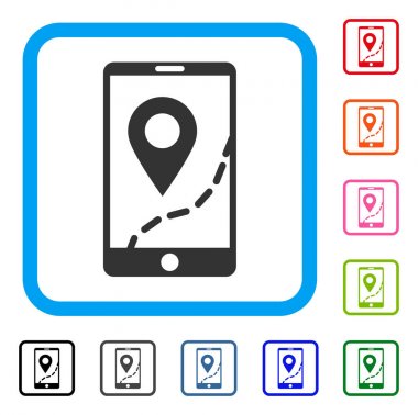 Mobil harita navigasyon simge çerçeveli