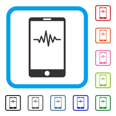 Telefon sinyal grafik simge çerçeveli