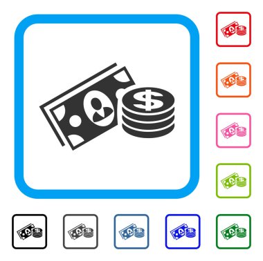 Para para simgesi çerçeveli