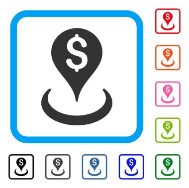 Para konum simgesi çerçeveli