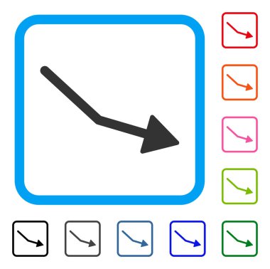 Negatif eğilim ok simgesi çerçeveli