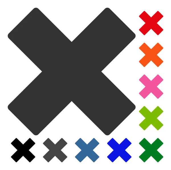 X-Cross inramade raderingsikonen — Stock vektor