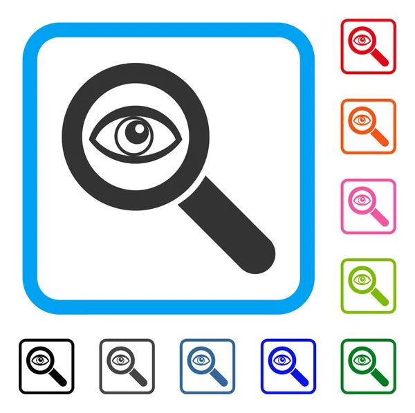 Ojo explorar icono enmarcado — Vector de stock