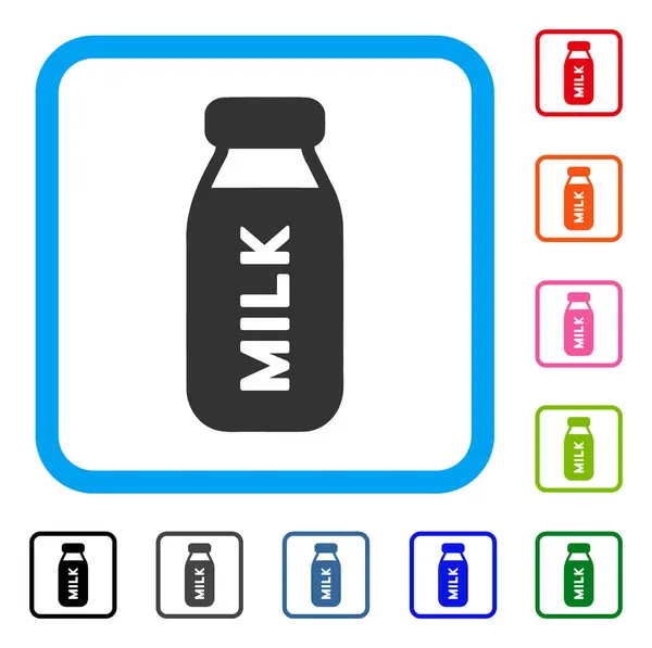 Μπουκάλι γάλα πλαισιωμένη εικόνα — Διανυσματικό Αρχείο