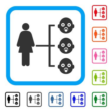 Kreş çocuklar ilişkiler simgesi çerçeveli