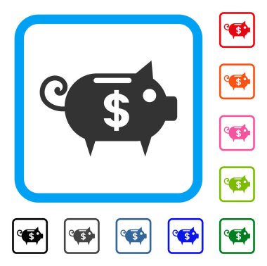 Kumbara simgesi çerçeveli