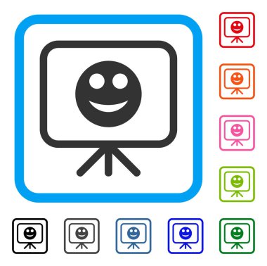 Simge tanıtımı kurulu gülümseme çerçeveli