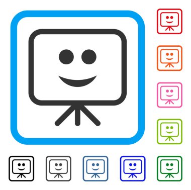 Projeksiyon kurulu gülümseme simgesi çerçeveli