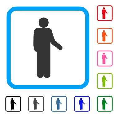 Ayakta poz çerçeveli simgesi sakin ol