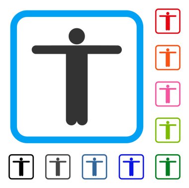 Korkuluk poz simgesi çerçeveli