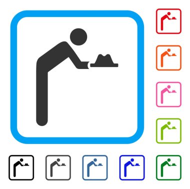 Hizmetçi şapka ile simge çerçeveli