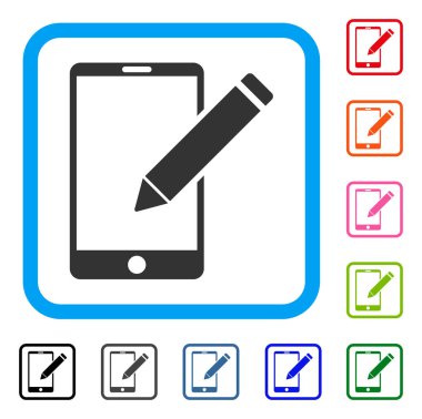 Smartphone düzenleme kalem simgesi çerçeveli