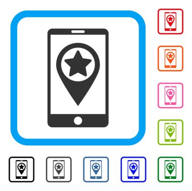 Smartphone harita işaretçi simgesi çerçeveli