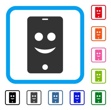 Smartphone Smile Smiley simgesi çerçeveli