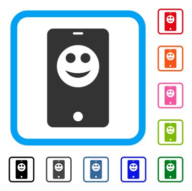 Smartphone Smiley simgesi çerçeveli