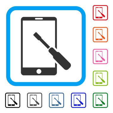 Smartphone tornavida ayarlama simgesini çerçeveli