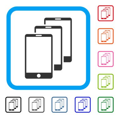 Simge akıllı telefonlar çerçeveli