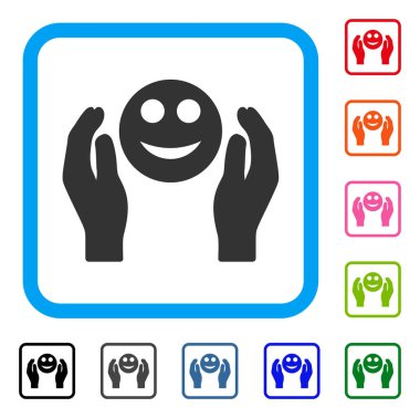 Gülümseme eller simgesini çerçeveli