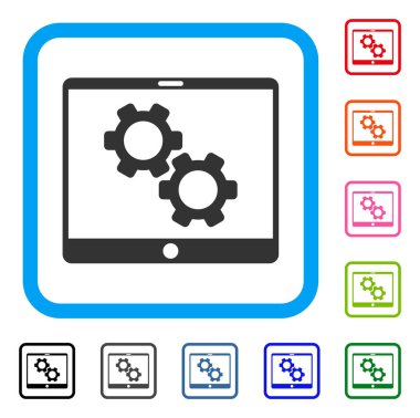 Tablet ayarları Gears simgesi çerçeveli