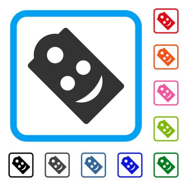 Simge etiketi gülümseme çerçeveli