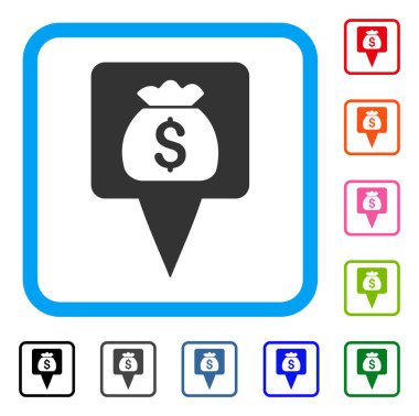 Hazine harita işaretçi simgesi çerçeveli