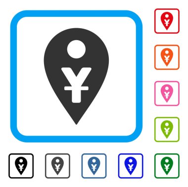 Yuan harita işareti simgesi çerçeveli