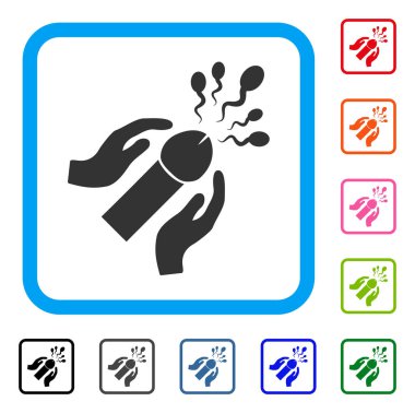 Oral seks Sperm boşalma simgesi çerçeveli