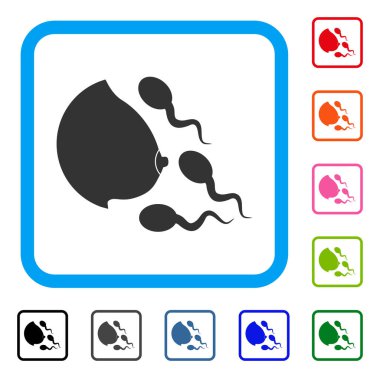 Kadın meme Spermatozoons simgesi çerçeveli