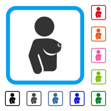 Kadın meme simgesi çerçeveli