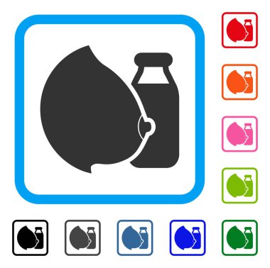 Mother Tit Milk Bottle Framed Icon