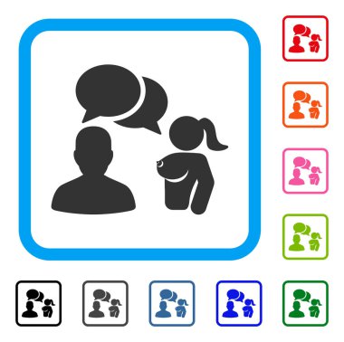 Çıplak kadın ile kullanıcı sohbet simgesi çerçeveli