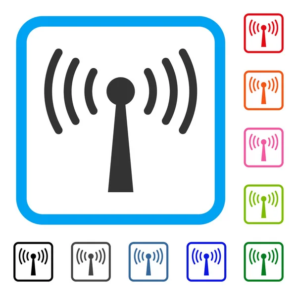 Wi-Fi stanice zarámovaný ikona — Stockový vektor