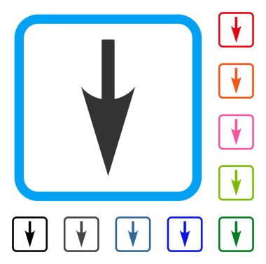 Keskin aşağı ok simgesi çerçeveli