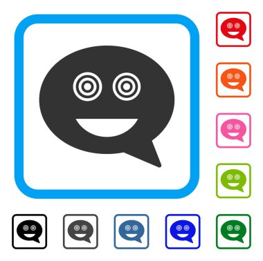 Deli Smiley mesaj simgesi çerçeveli