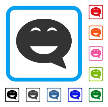 Memnun Smiley mesaj simgesi çerçeveli